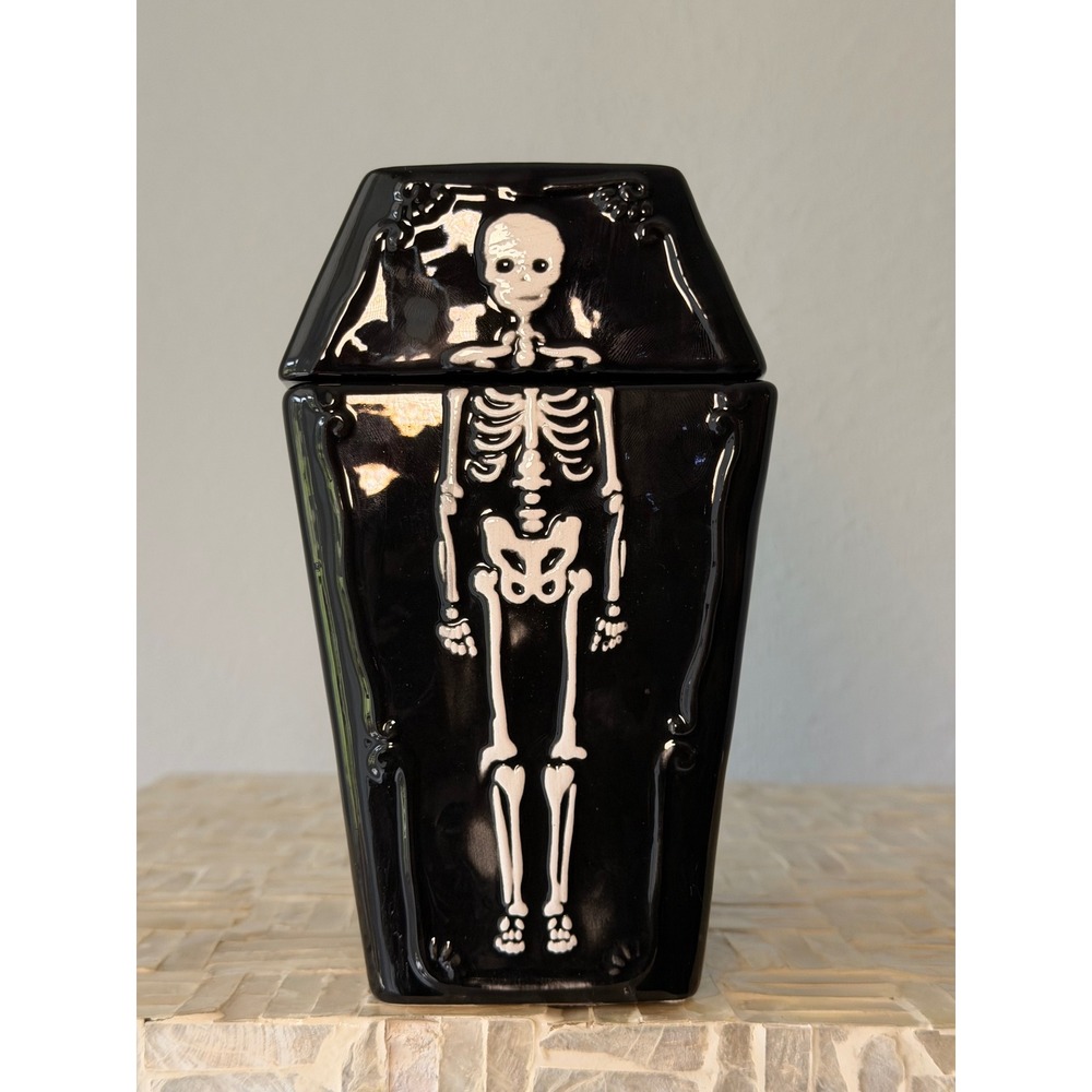 Way to Celebrate Halloween Ceramic Coffin Cookie Jar